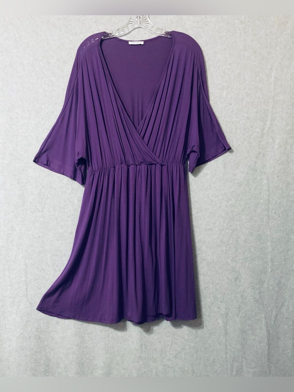 EKOUAER Purple Wrap-Style Short Dress Sz L
